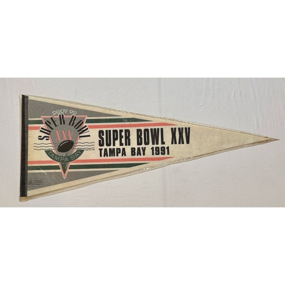 Super Bowl XXV 1991 Vintage‎ Felt Pennant NY Giants vs Buffalo Bills